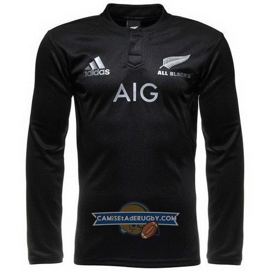 Camiseta de Nouvelle Zelande All Blacks Local 16-18 Manga Larga